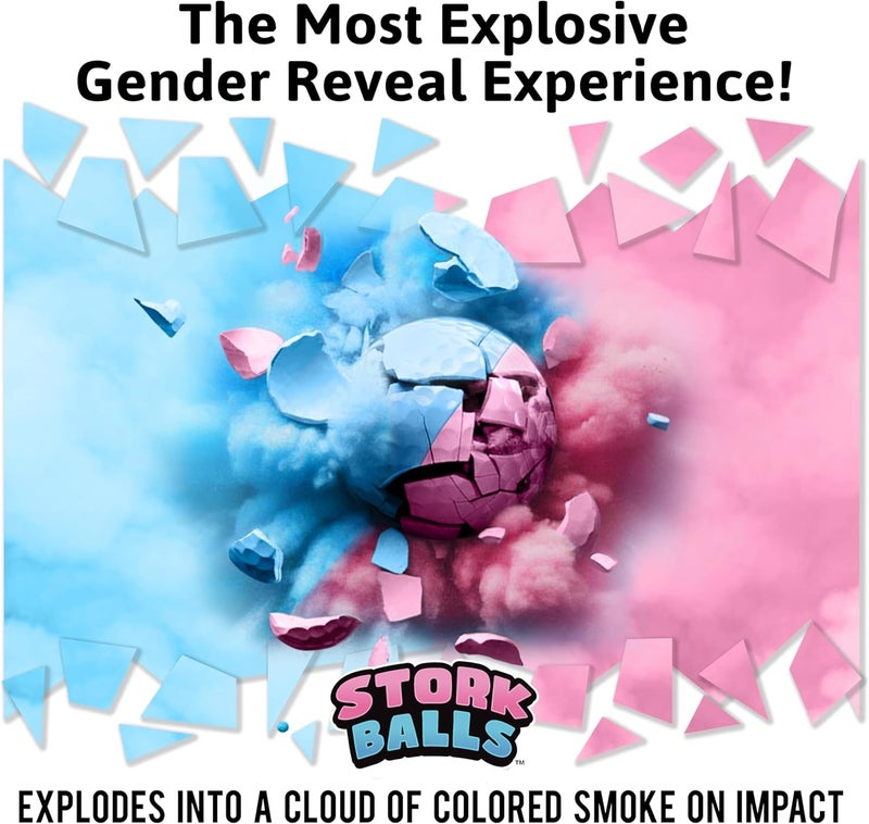 Party Smith Gender Reveal Golf Ball (2 Pack) - Exploding Golf Balls with Pink and Blue Powder for Team Baby Boy or Girl - Decorations Ideas Gifts Games Stuff - Globos para Revelacion De Sexo De Bebe - Image 2